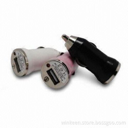 Car Chargers with 12 to 24V Input and 5V, 1A Output Voltage, Used for iPad Mini